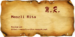 Meszli Rita névjegykártya