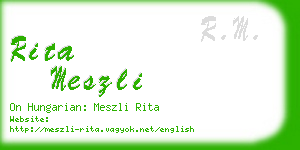 rita meszli business card